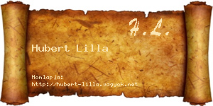 Hubert Lilla névjegykártya